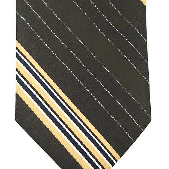 Regalon Mens Brown Striped Necktie 54x3 - Picture 2 of 5